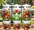 Cartoon Frog with Red Mushrooms Insulated Stainless Steel Travel Mug 40 oz