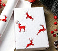 Elegant Red Reindeer Christmas Wrapping Paper, short roll