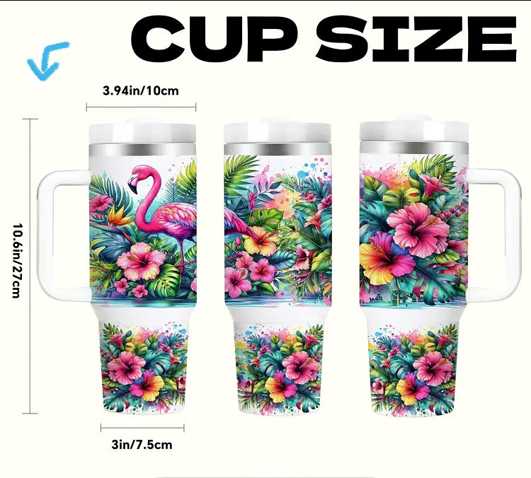 Pink Flamingo Stainless Steel Insulated 40 oz Travel Mug