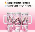 Pink Snowman Insulated Stainless Steel Travel Mug 40 oz