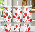 Red Strawberries on White 40 oz Insulated 40 oz Travel Mug